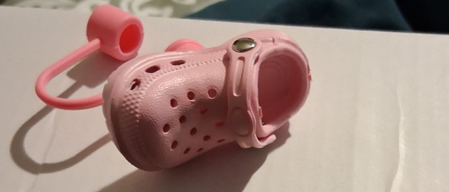 Light Pink Straw Covers Crocs