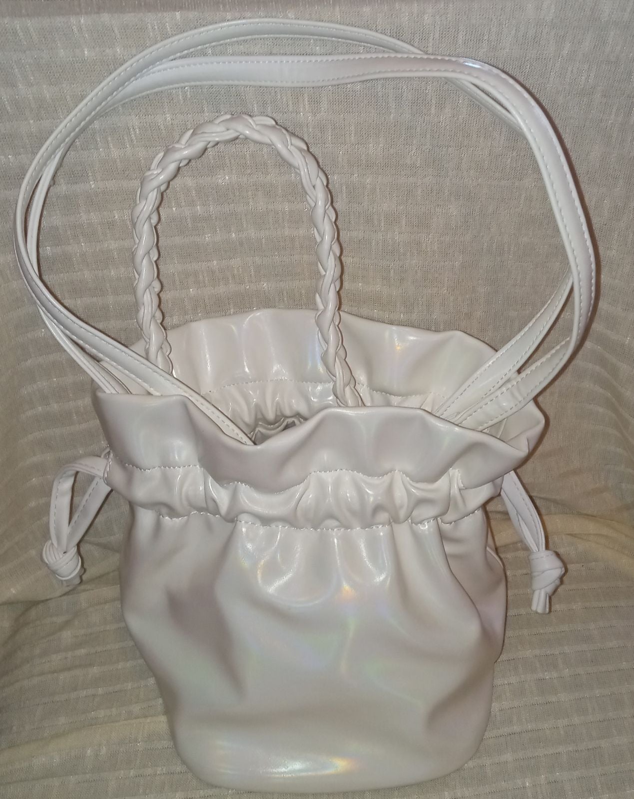 White Bucket Purse