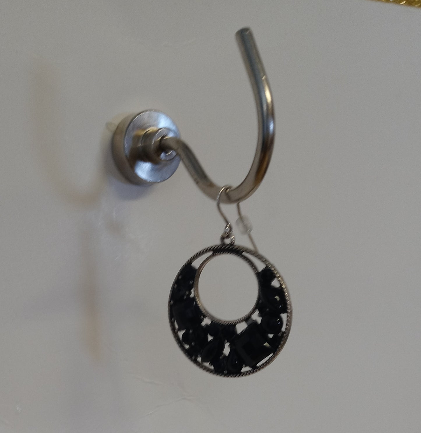 Black Round Earrings