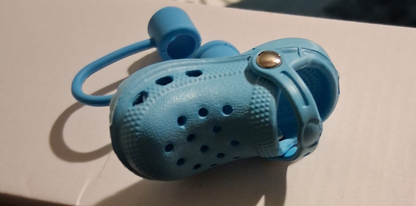 Light Blue Straw Cover Crocs