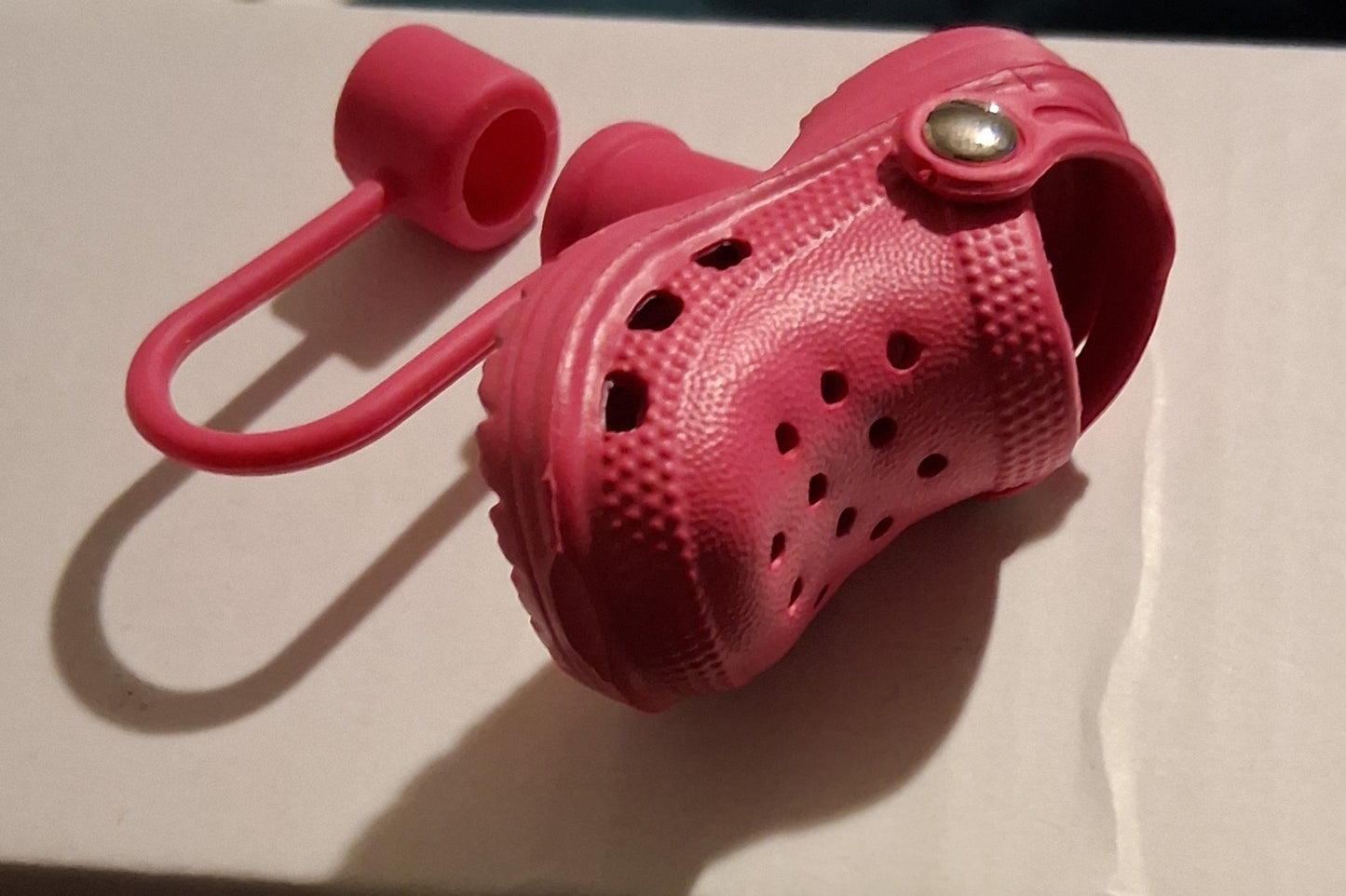 Hot Pink Straw Covers Crocs