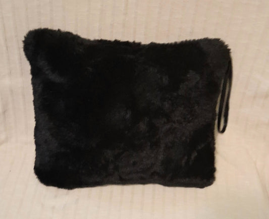Black Fur Hand Bag
