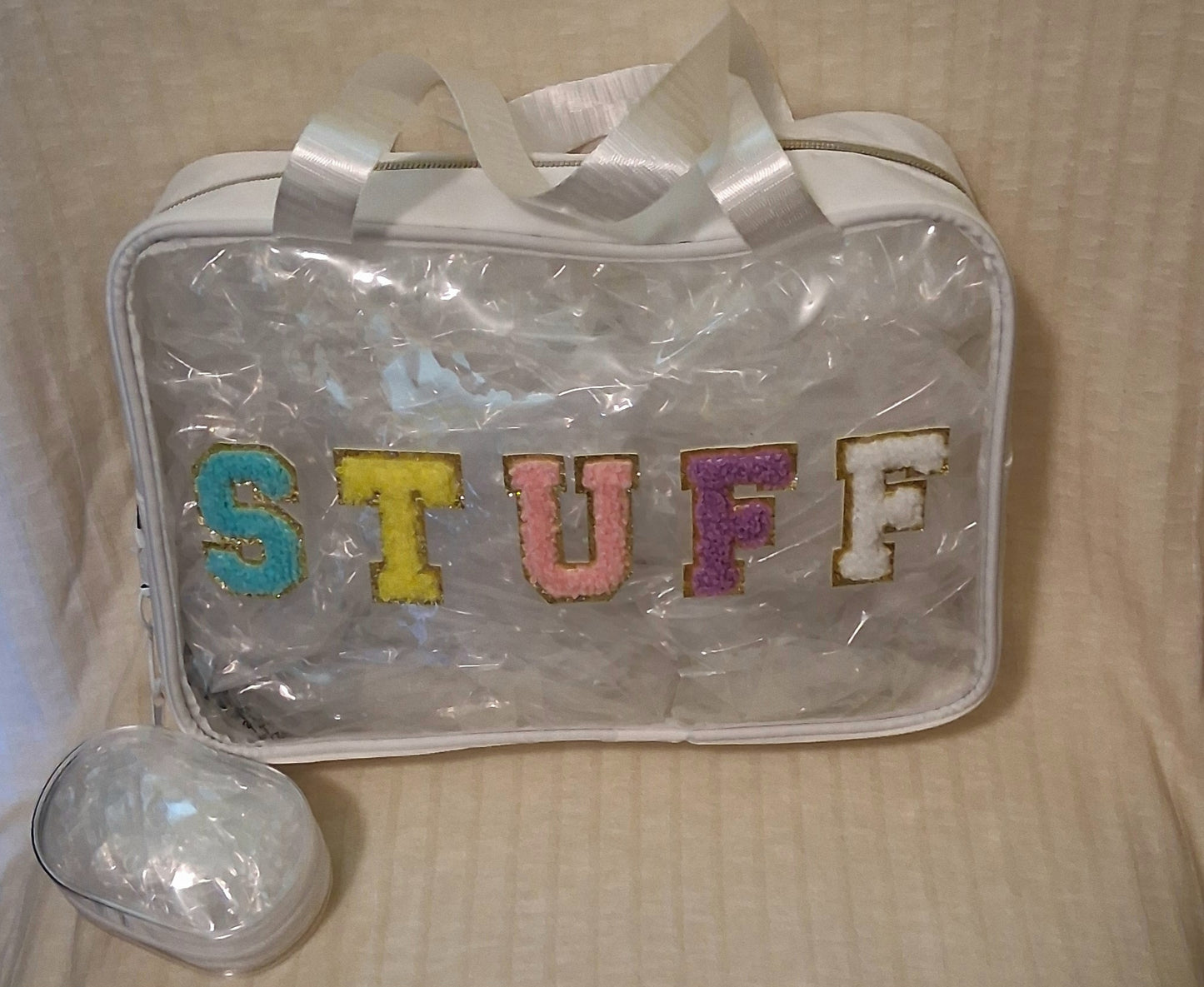 Clear Large stuff Bags with chain purse