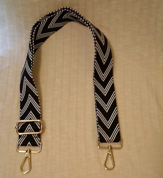 Adjustable Purse Strap Black & white