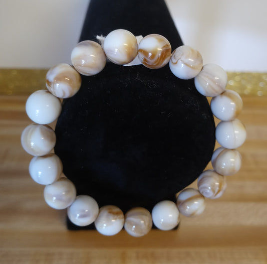 Cream and White Bracelet