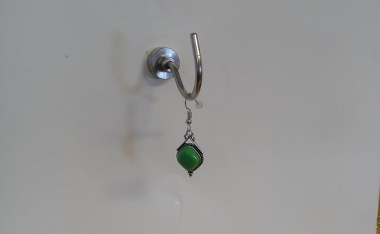 Green And Silver Earrings