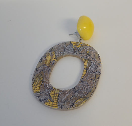 Yellow & Grey Earrings