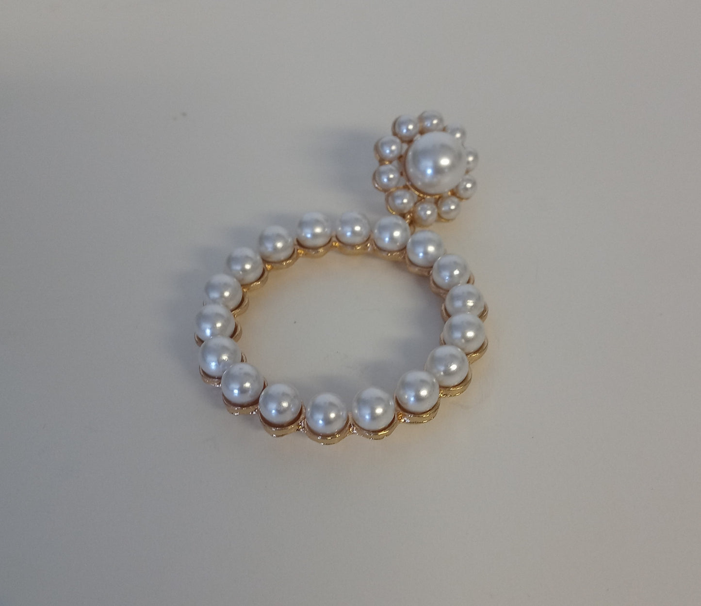 Pearl & Gold Round Earrings