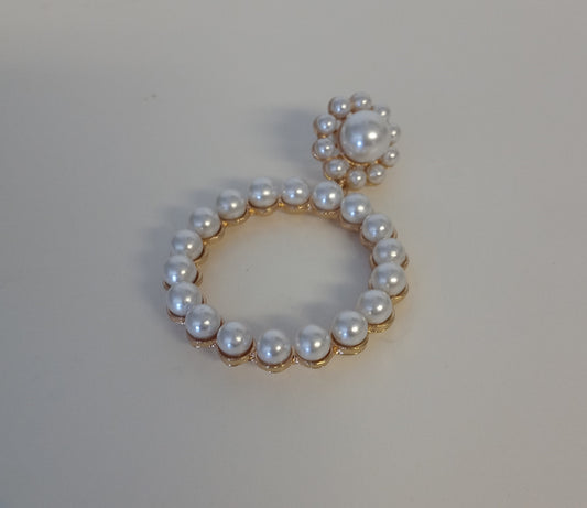 Pearl & Gold Round Earrings