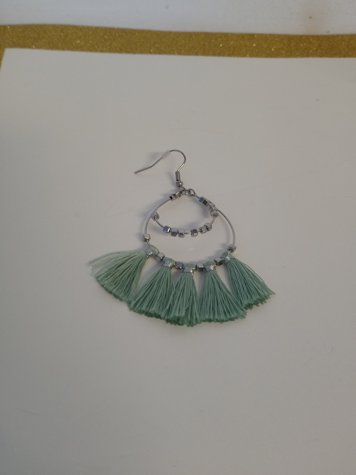 Silver & Mint Green Earrings