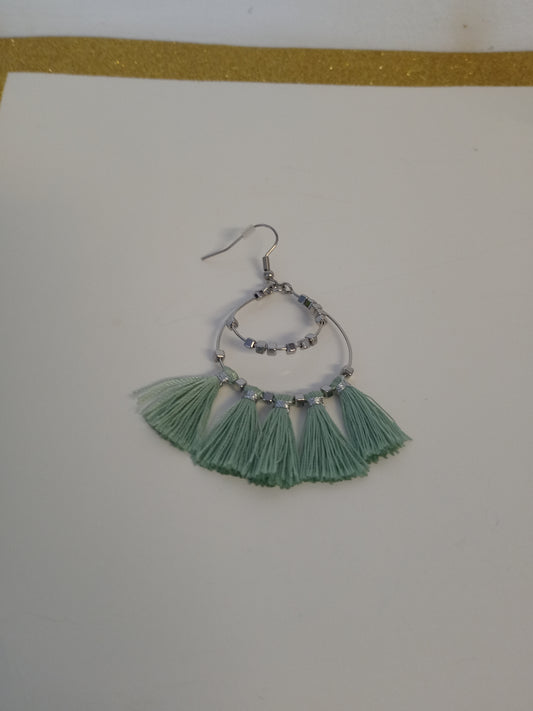 Silver & Mint Green Earrings