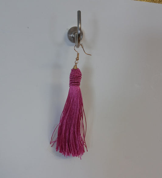 PInk Drop Tassel Earrings