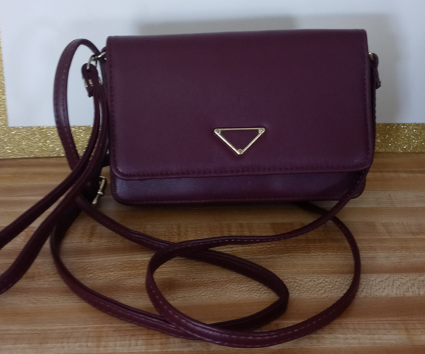 SM Burgundy Crossbody Bag